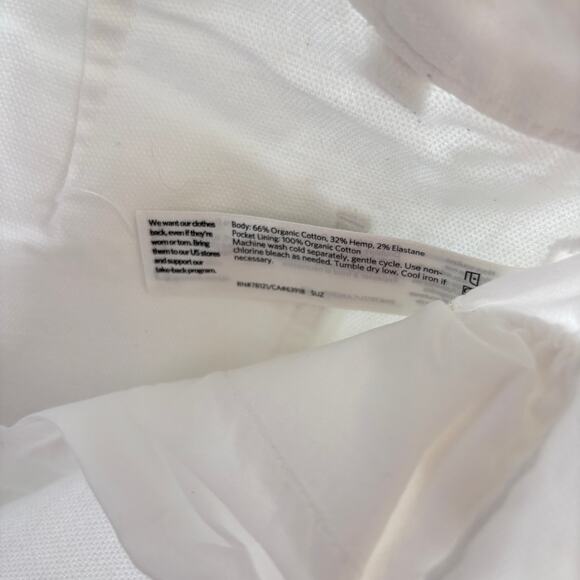 NWT Eileen Fisher Cotton Hemp Lantern Pants 2 2P P2 White Ankle Trouser Coastal - Picture 3 of 7